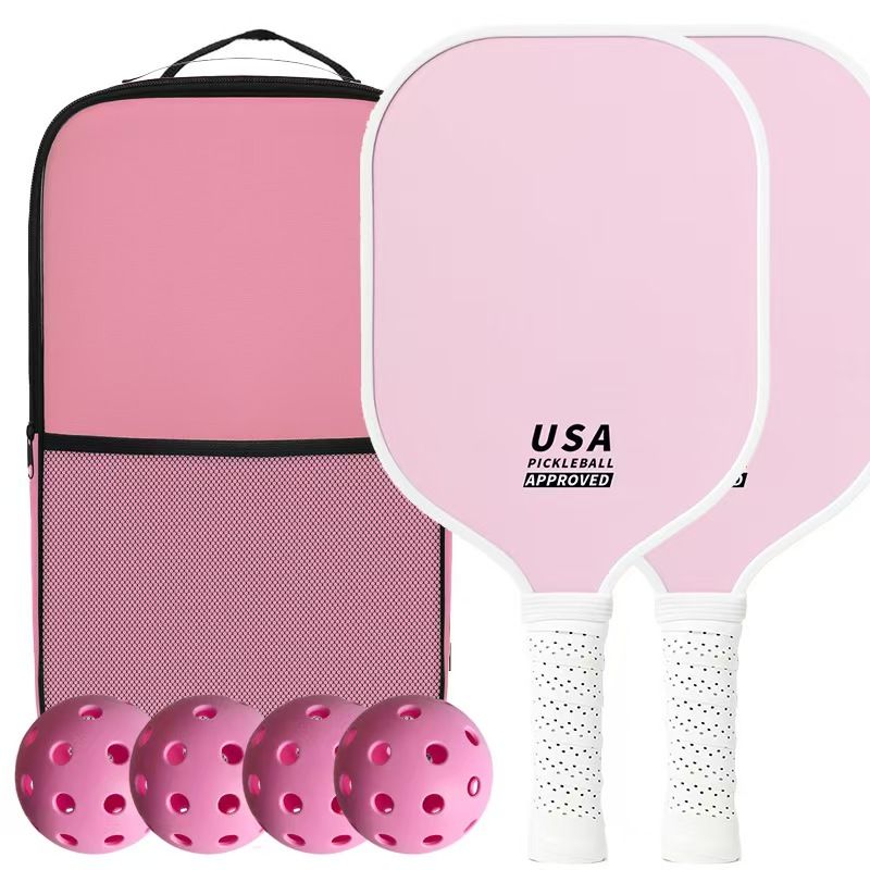 Pink Pickleball Set with 2 Paddles, 4 Balls & Carry Bag