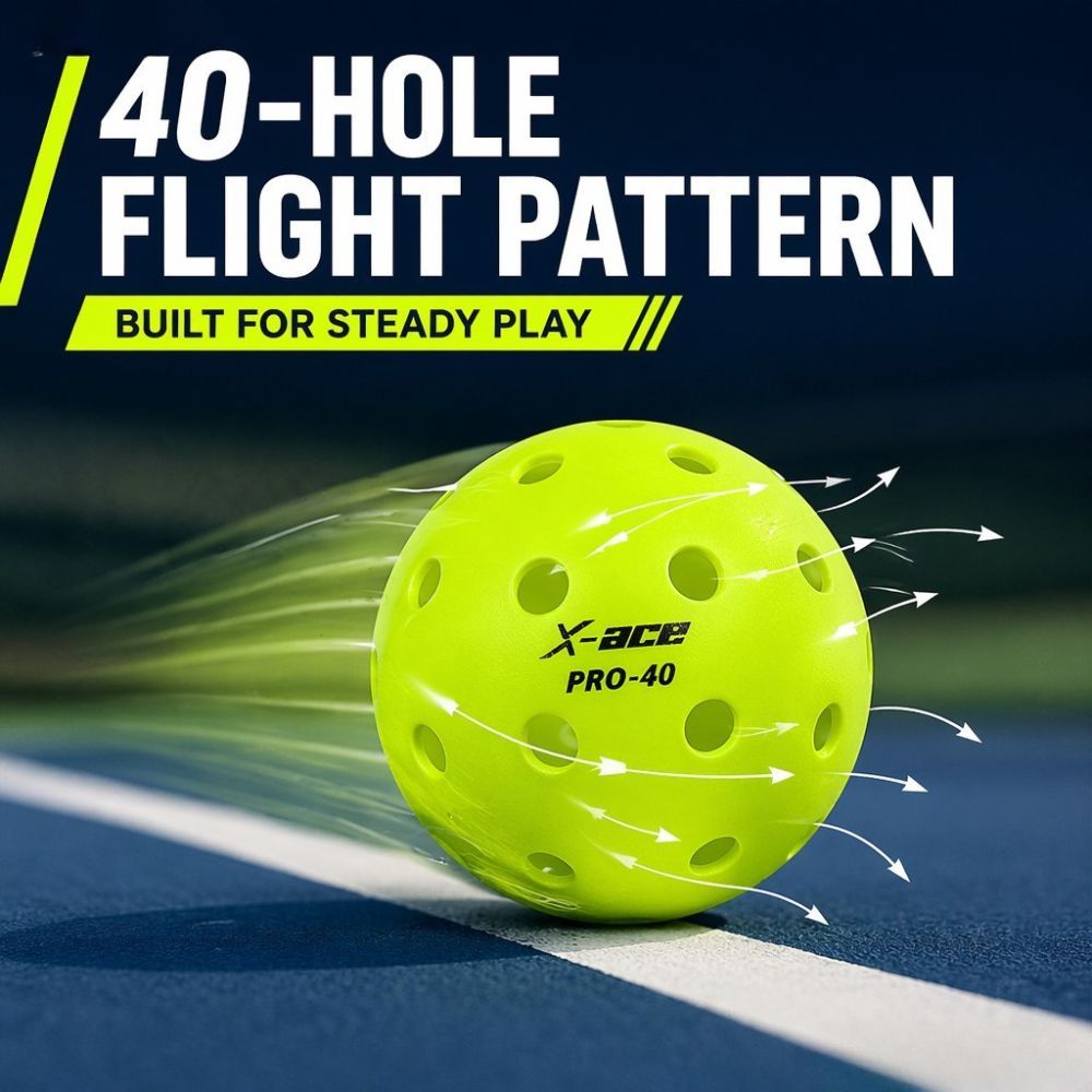 6Pcs X-ACE PRO-40 Outdoor Pickleball Balls, Official 40-Hole Tournament Standard Pickle Balls for Outdoor Hard Court Training & Competition